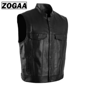 Men's Leather Biker Vest