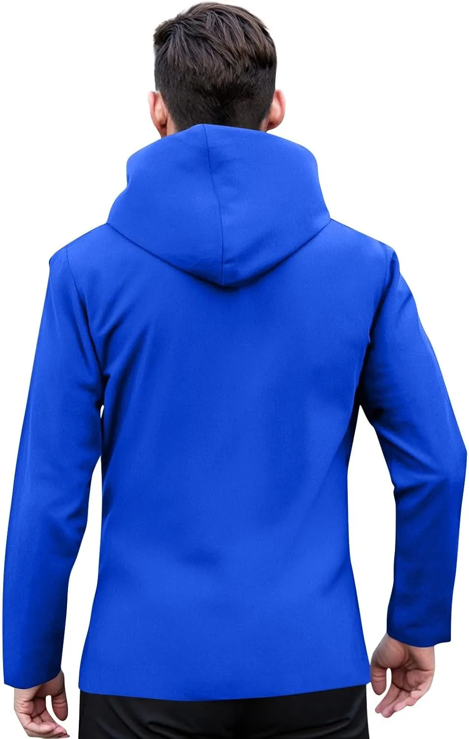 Mens Rain Jacket Drawstring Light Waterproof Rain Coat Ponchos Sun Protective Outdoor Jacket with Hooded