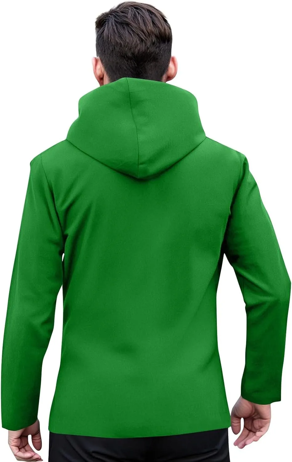 Mens Rain Jacket Drawstring Light Waterproof Rain Coat Ponchos Sun Protective Outdoor Jacket with Hooded