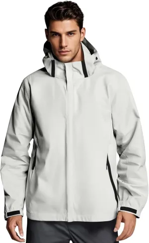 Men's Rain Jacket Light Waterproof Rain Coats Ponchos Sun Protective Outdoor Jacket with Hooded