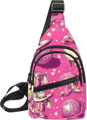 Men's Sling Backpack, Western Cowboy Hat Cactuses