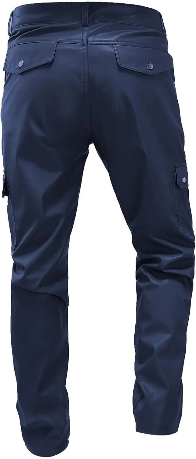 Mens Steampunk Gothic Pants Retro Motocycle Biker Pants Slim Fit PU Punk Trousers Night Club Hot Pant Halloween Costume