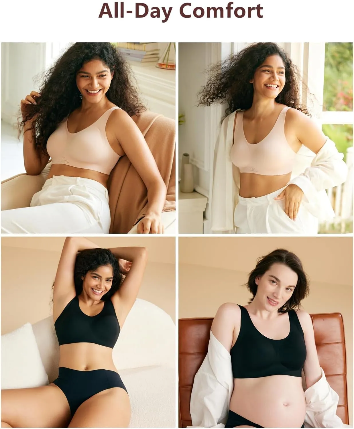 Momcozy Seamless Comfort Bra, Wireless Full-Coverage Everyday Wear, Invisible All-Day Support