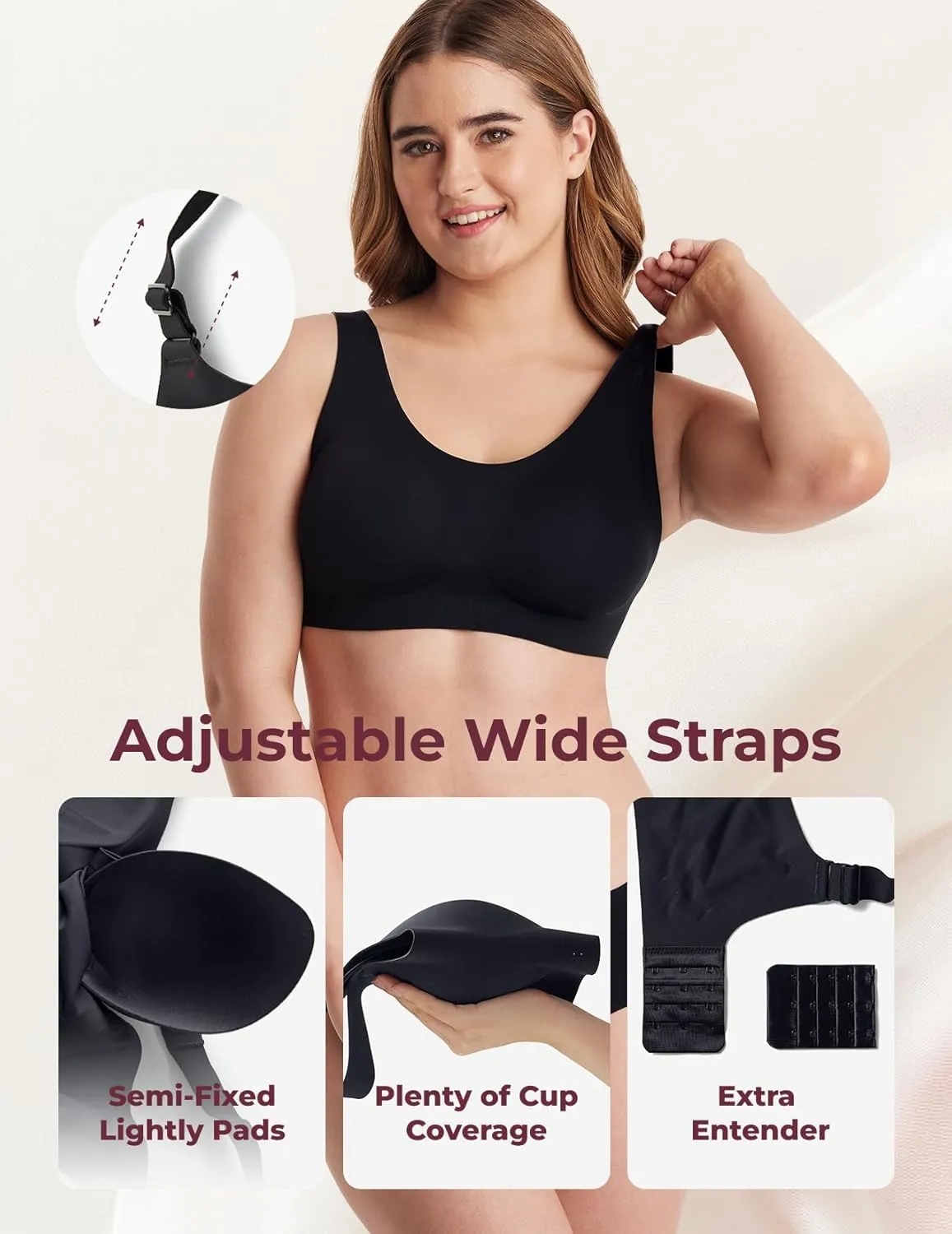 Momcozy Seamless Comfort Bra, Wireless Full-Coverage Everyday Wear, Invisible All-Day Support
