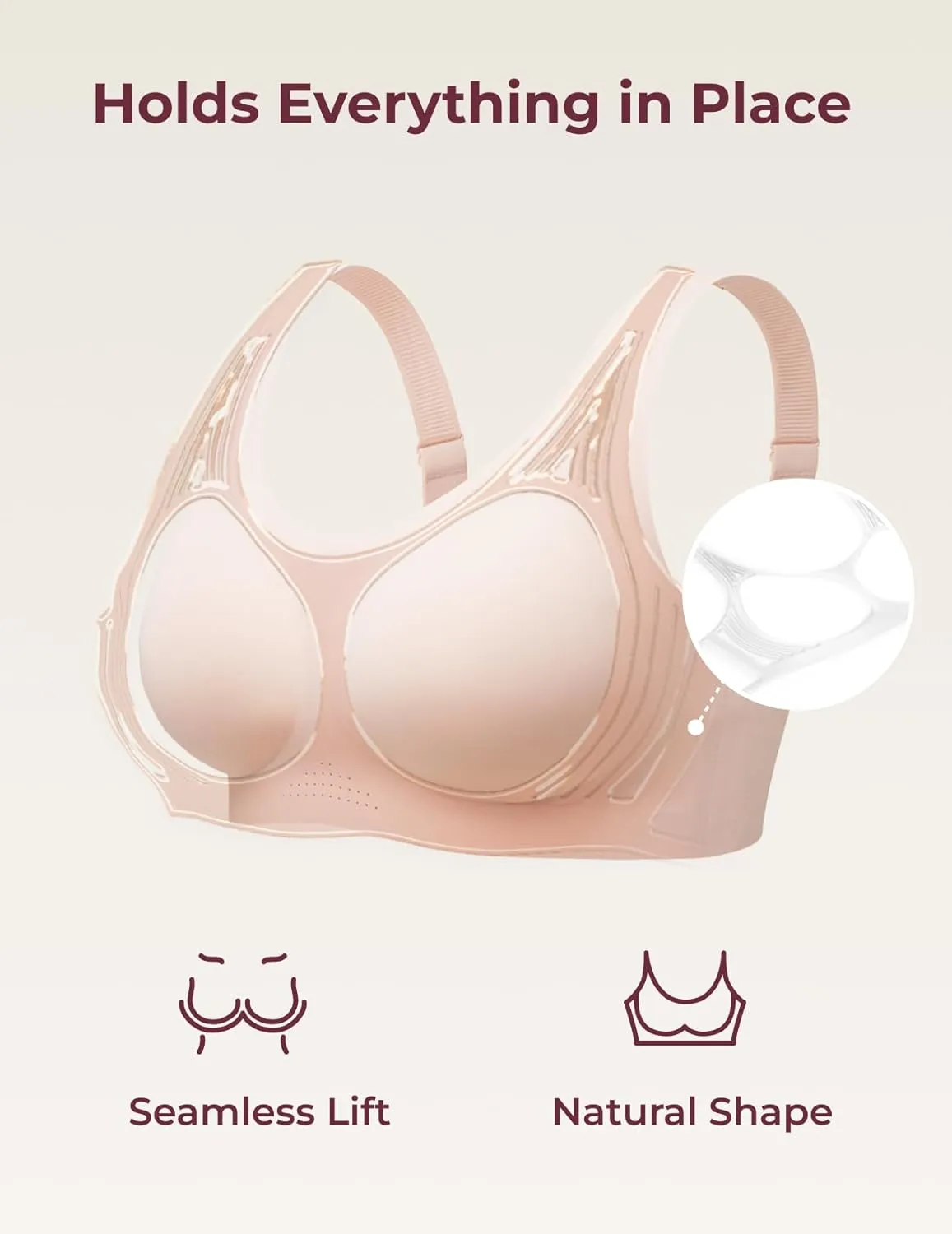 Momcozy Seamless Comfort Bra, Wireless Full-Coverage Everyday Wear, Invisible All-Day Support