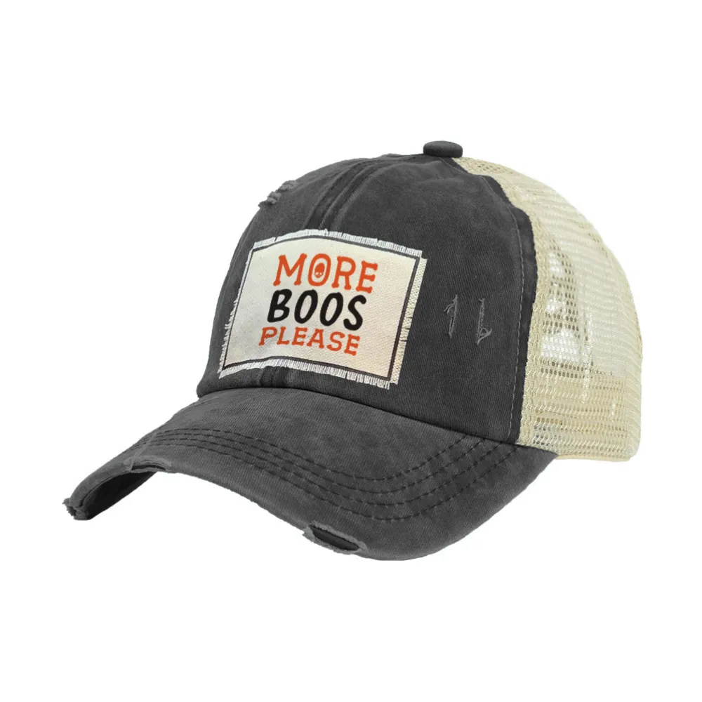 More Boos Please - Vintage Distressed Trucker Adult Hat