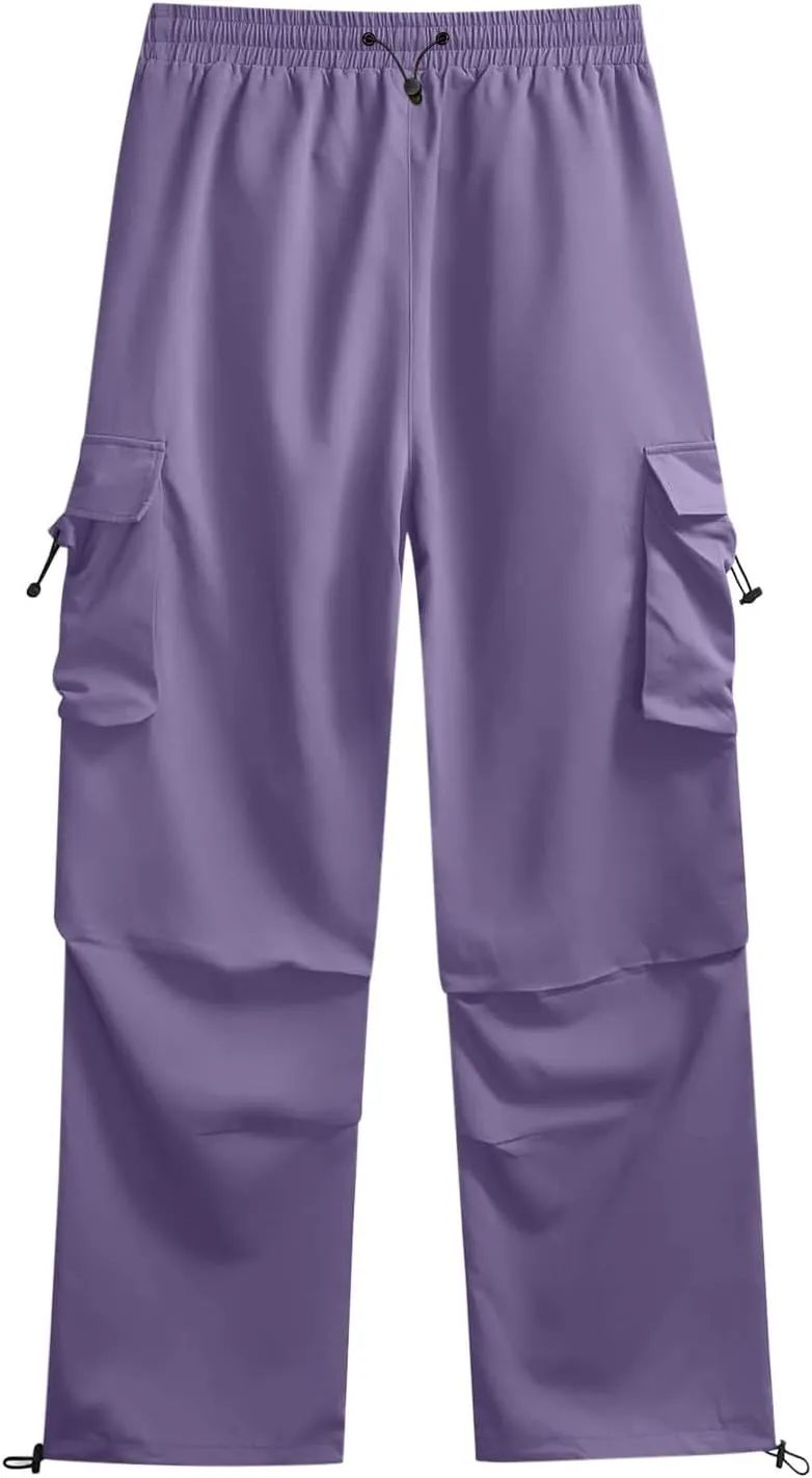 Parachute Pants for Men Shrink-Proof Hip Hop Pant All-Day Comfort Casual Pants Trouser Side Pocket Drawstring Pant
