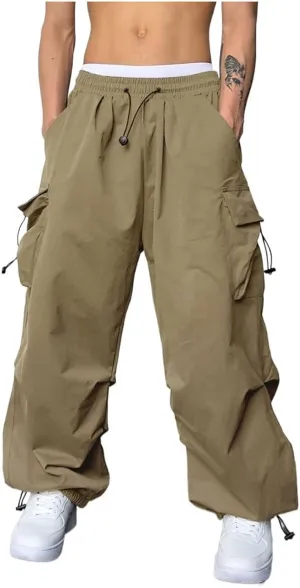 Parachute Pants for Men Shrink-Proof Hip Hop Pant All-Day Comfort Casual Pants Trouser Side Pocket Drawstring Pant