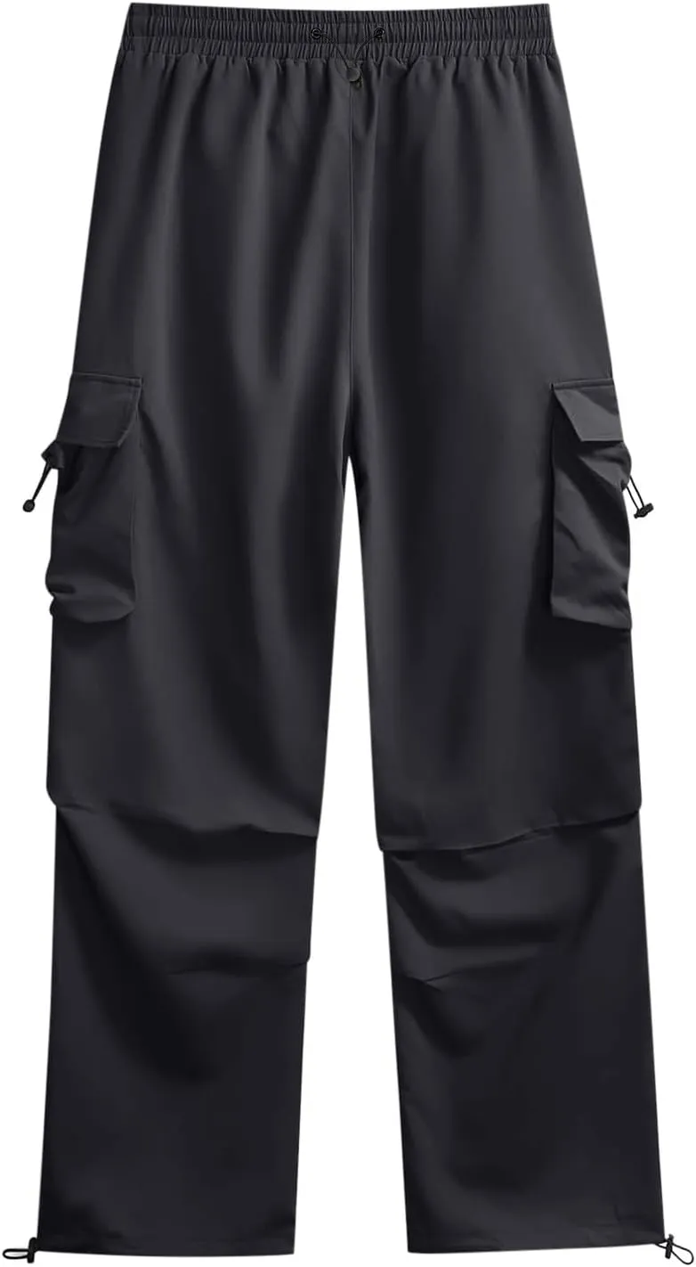 Parachute Pants for Men Shrink-Proof Hip Hop Pant All-Day Comfort Casual Pants Trouser Side Pocket Drawstring Pant