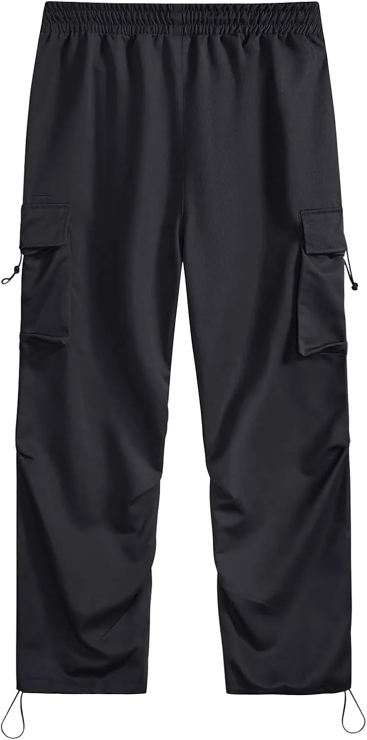 Parachute Pants for Men Shrink-Proof Hip Hop Pant All-Day Comfort Casual Pants Trouser Side Pocket Drawstring Pant