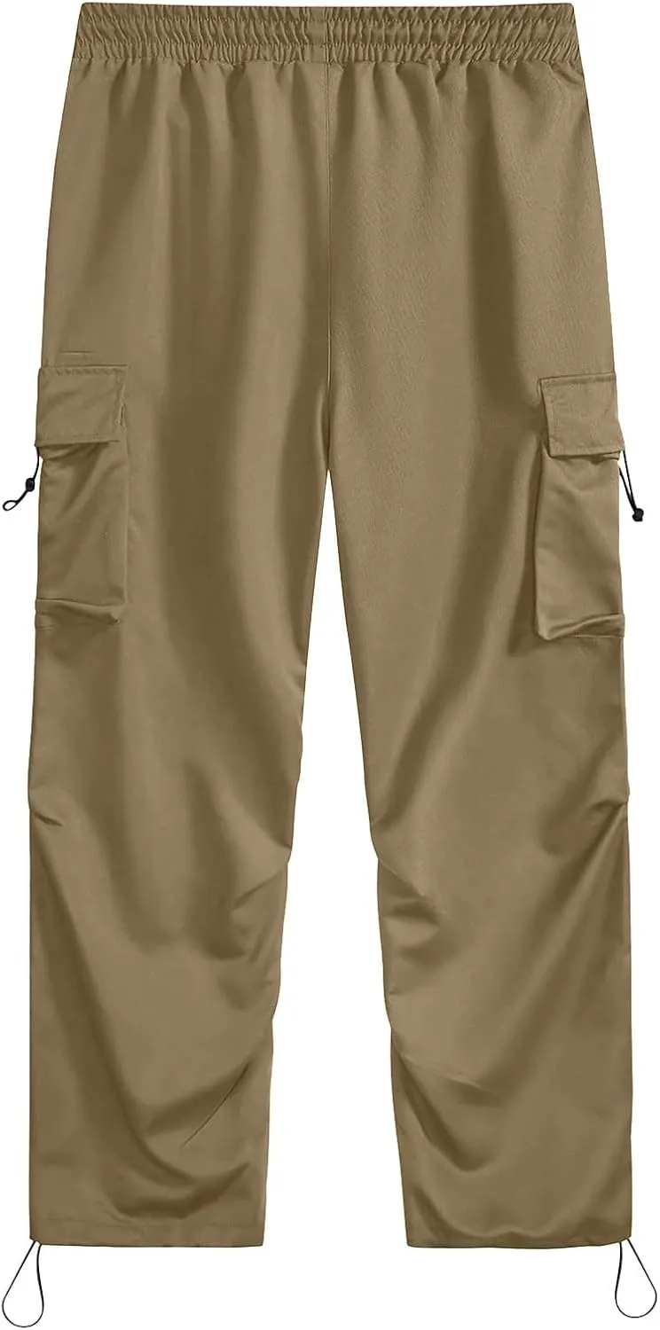 Parachute Pants for Men Shrink-Proof Hip Hop Pant All-Day Comfort Casual Pants Trouser Side Pocket Drawstring Pant