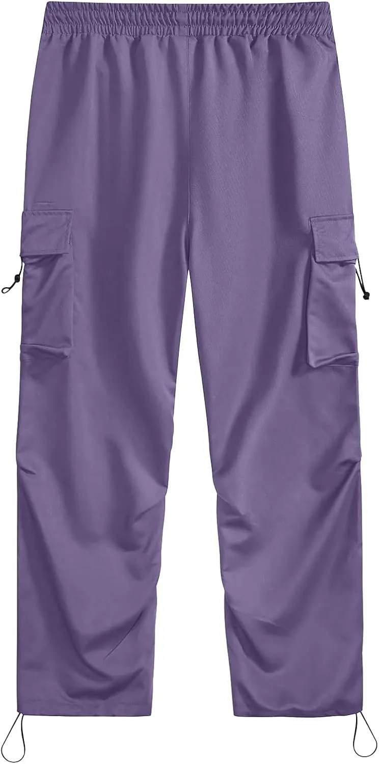 Parachute Pants for Men Shrink-Proof Hip Hop Pant All-Day Comfort Casual Pants Trouser Side Pocket Drawstring Pant