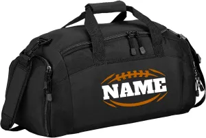 Personalized Sports Duffle Bag with Shoe Compartment (Football, Black)