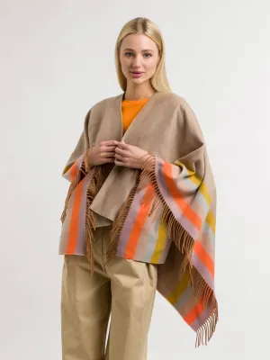 Poncho mit Highlight- Streifen