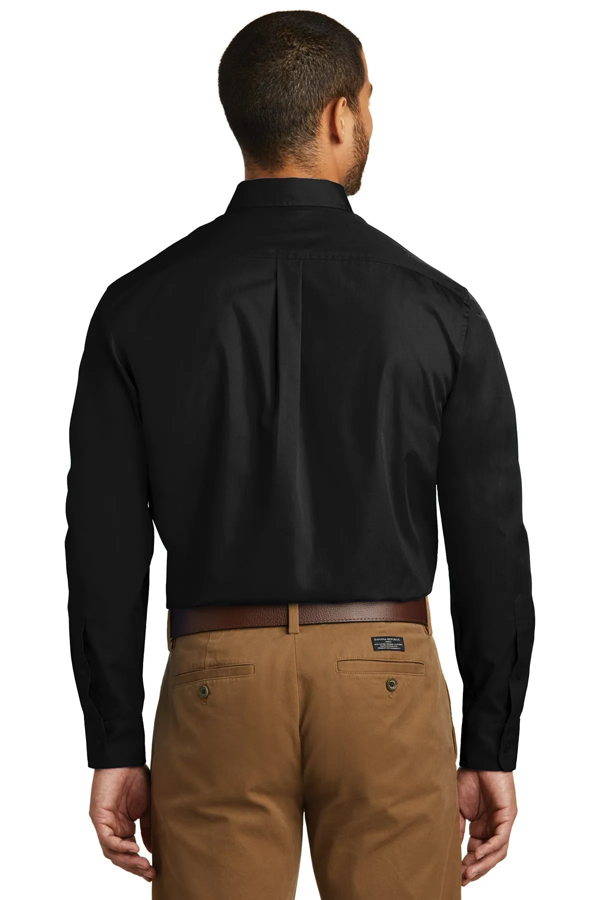 Port Authority Carefree Poplin Custom Shirts, Deep Black
