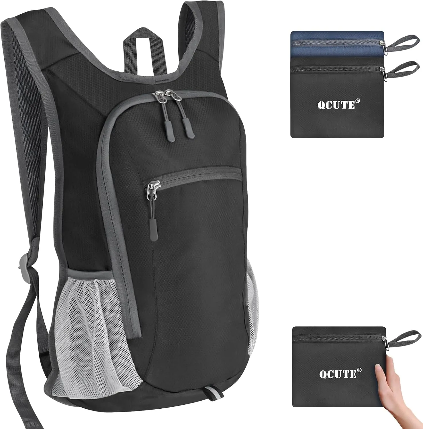 Qcute 15L Hiking Backpack Lightweight Packable Hiking Daypack Small Foldable Shoulder Bag Travel Day Pack Outdoor Gear