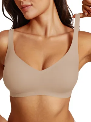 REORIA Womens Lounge Comfortable Adjustable Everyday Bra Seamless Full-Coverage Padded Wirefree Bras for Women
