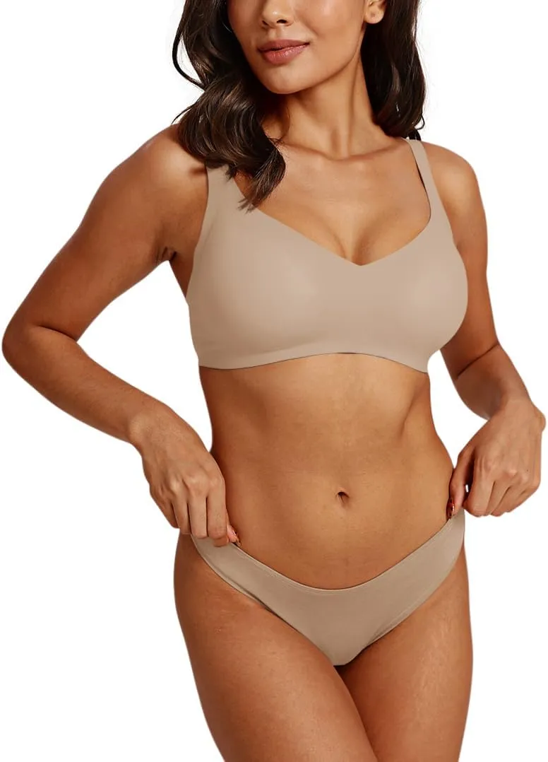 REORIA Womens Lounge Comfortable Adjustable Everyday Bra Seamless Full-Coverage Padded Wirefree Bras for Women