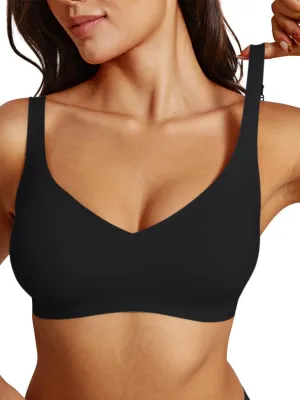 REORIA Womens Lounge Comfortable Adjustable Everyday Bra Seamless Full-Coverage Padded Wirefree Bras for Women