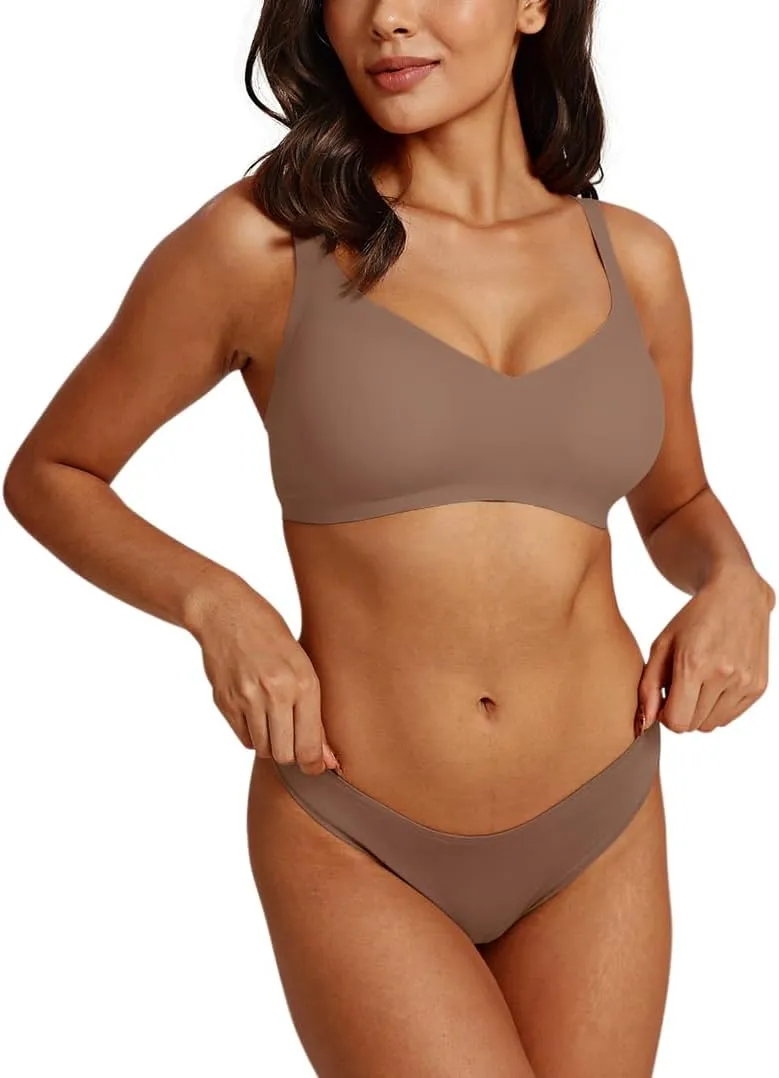 REORIA Womens Lounge Comfortable Adjustable Everyday Bra Seamless Full-Coverage Padded Wirefree Bras for Women