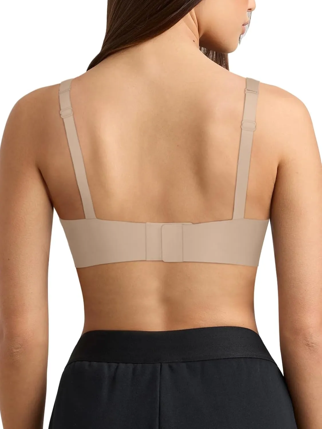 REORIA Womens Lounge Comfortable Adjustable Everyday Bra Seamless Full-Coverage Padded Wirefree Bras for Women
