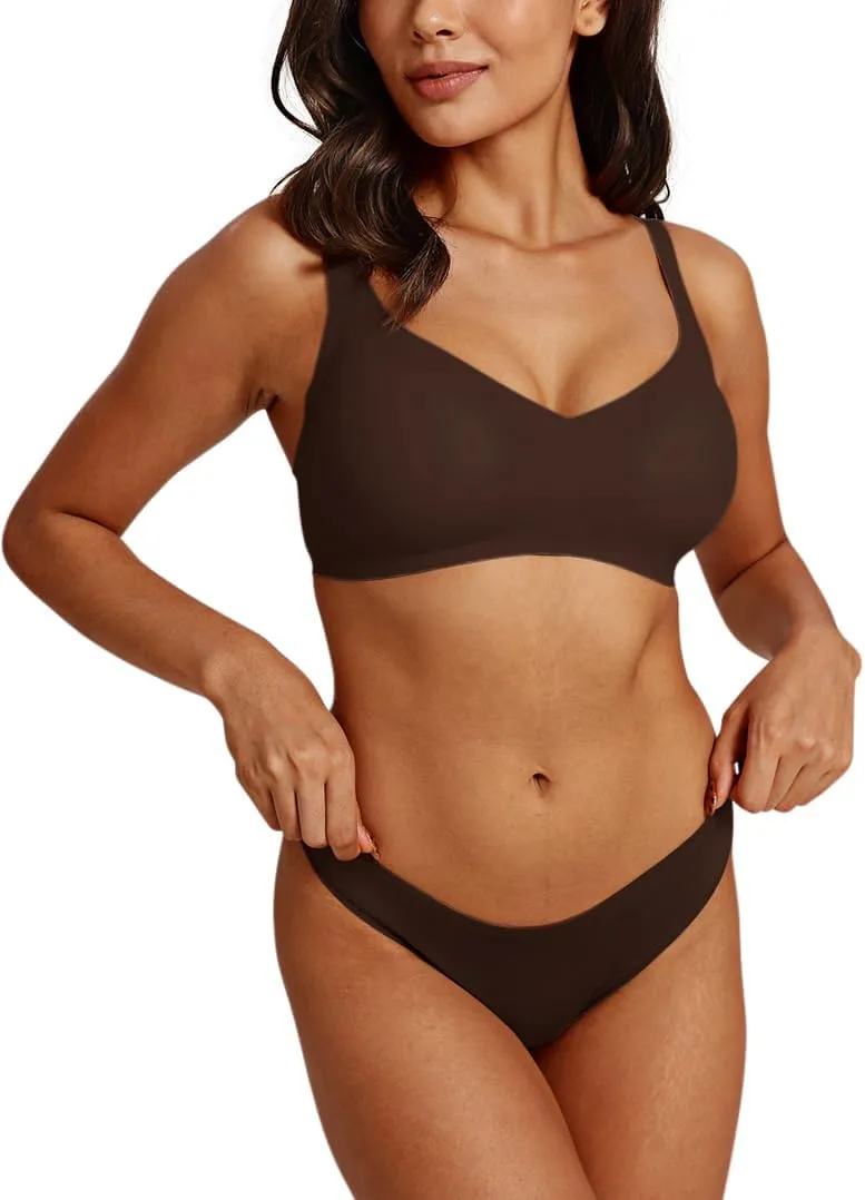 REORIA Womens Lounge Comfortable Adjustable Everyday Bra Seamless Full-Coverage Padded Wirefree Bras for Women