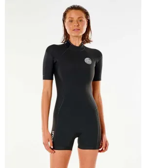 Ripcurl Dawn Patrol Womens Short Sleeve Springsuit (2023) - Black