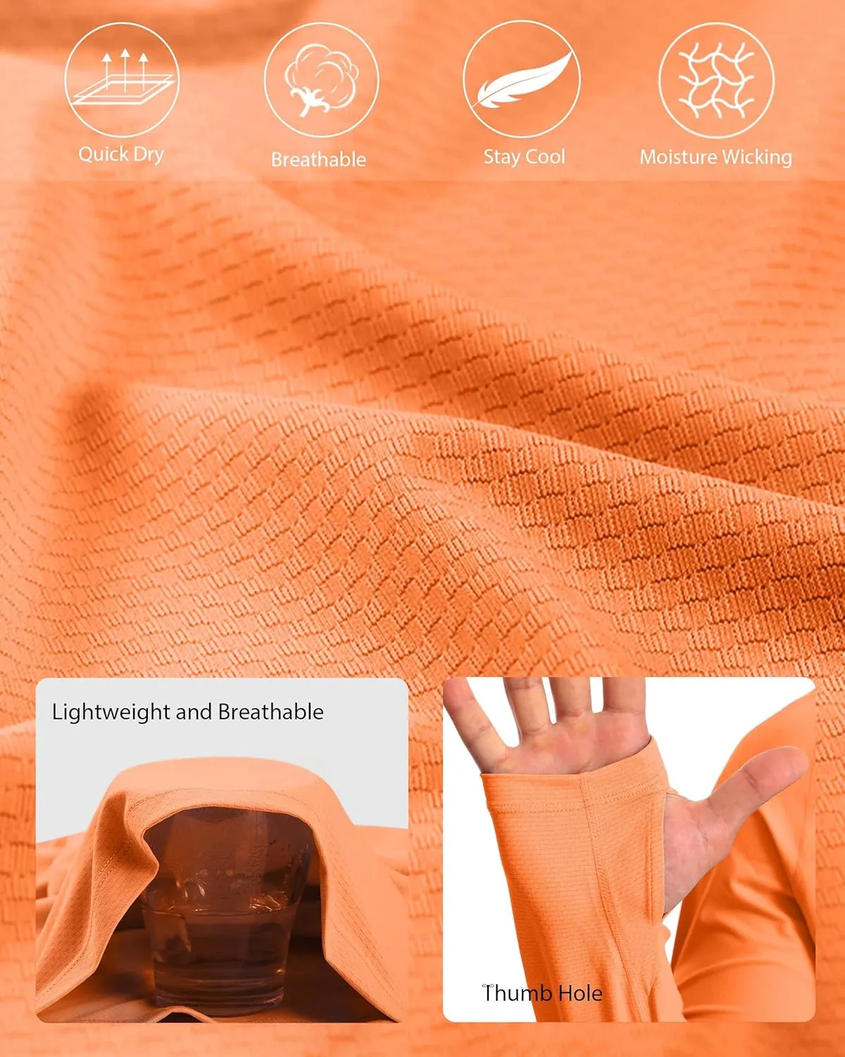 Roadbox UPF 50  Fishing Shirts for Men, Long Sleeve UV Protection Sun Hoodie, Swim Rash Guard for Hiking Running Workout