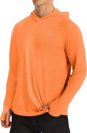 Roadbox UPF 50  Fishing Shirts for Men, Long Sleeve UV Protection Sun Hoodie, Swim Rash Guard for Hiking Running Workout