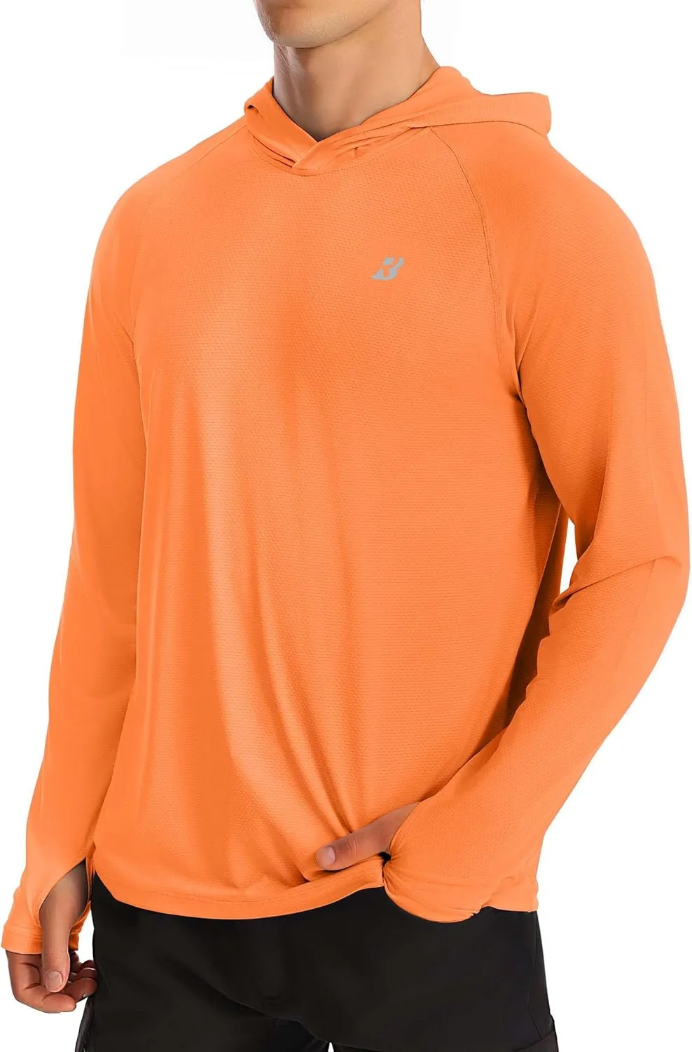 Roadbox UPF 50  Fishing Shirts for Men, Long Sleeve UV Protection Sun Hoodie, Swim Rash Guard for Hiking Running Workout
