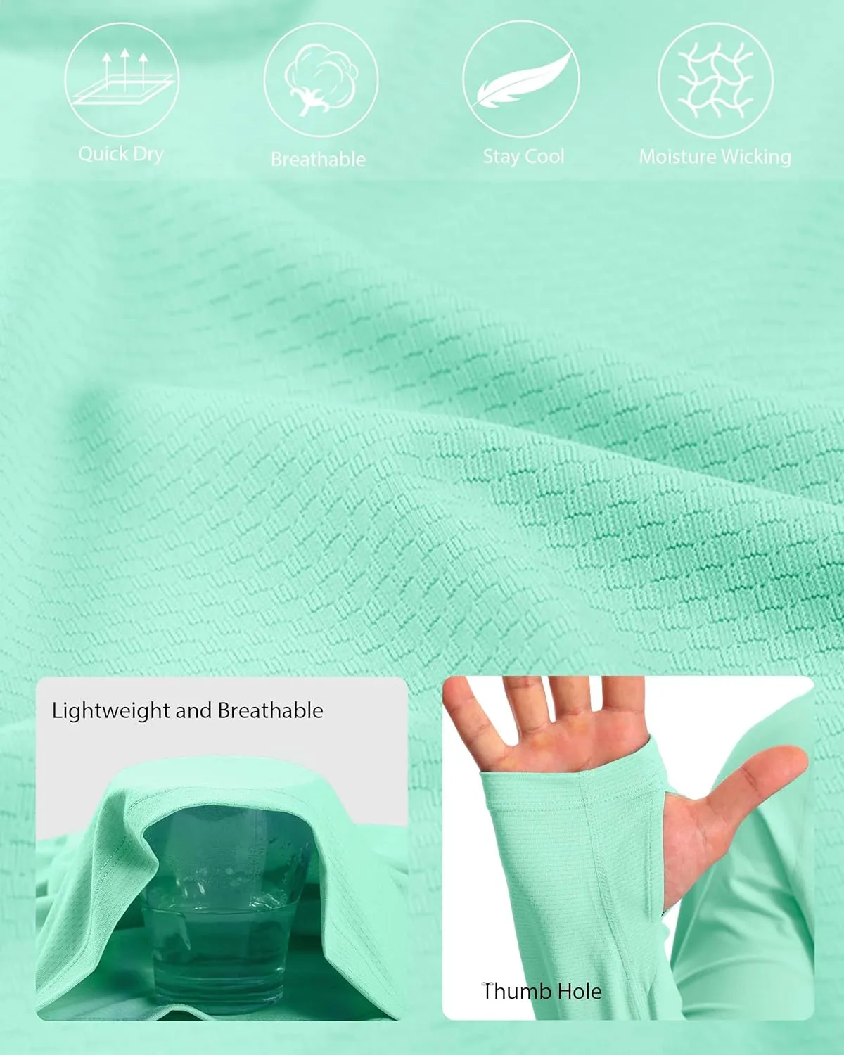 Roadbox UPF 50  Fishing Shirts for Men, Long Sleeve UV Protection Sun Hoodie, Swim Rash Guard for Hiking Running Workout