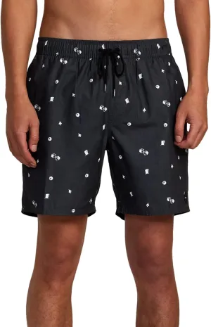 RVCA Mens Elastic Waist Swim Trunk