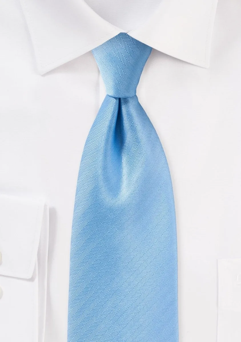 Sky Blue Herringbone Necktie