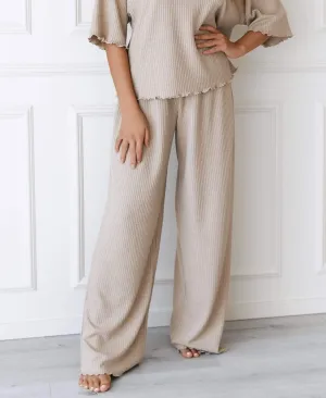 Soft Waffle Pyjama Bottoms - Mink