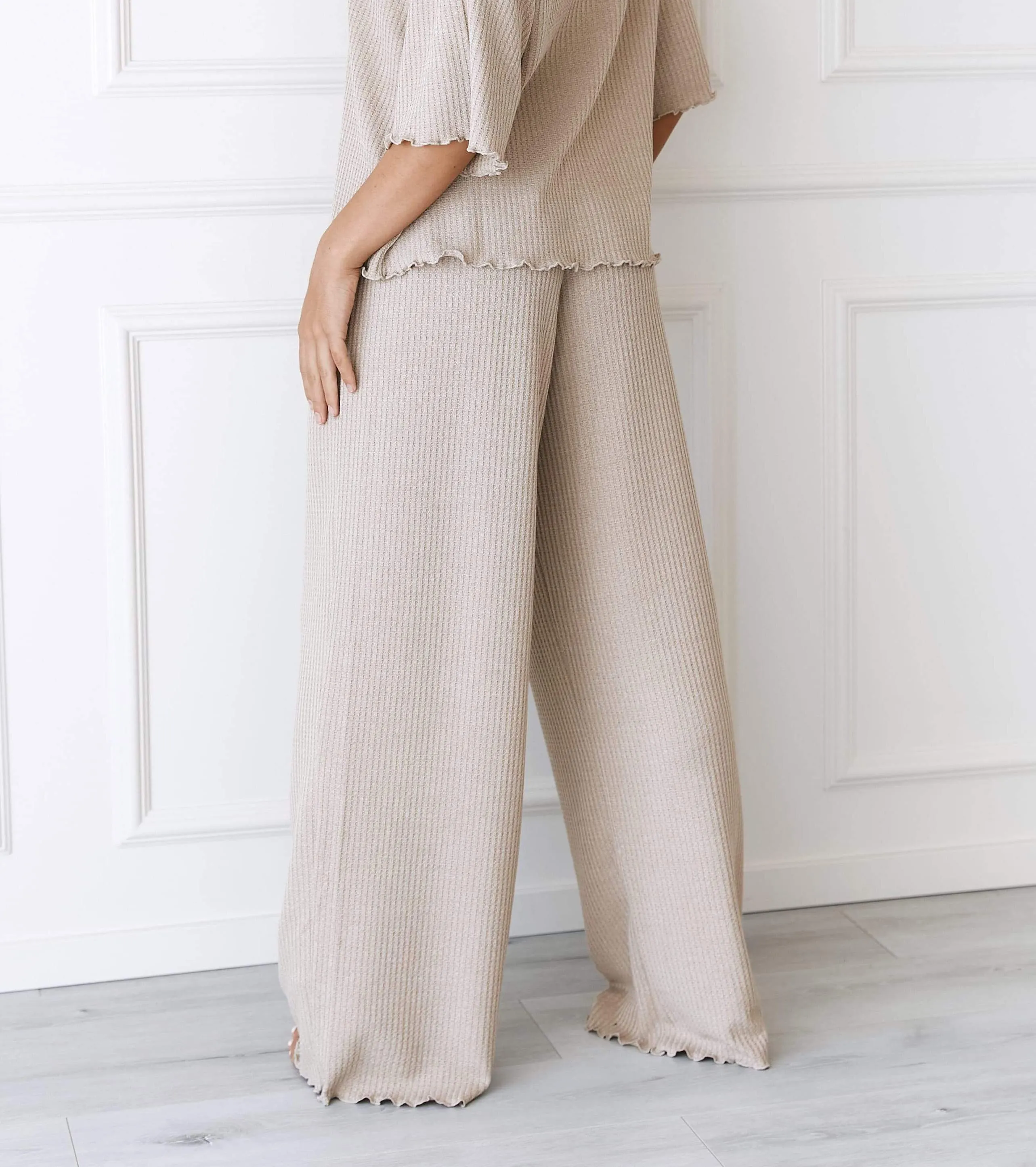 Soft Waffle Pyjama Bottoms - Mink