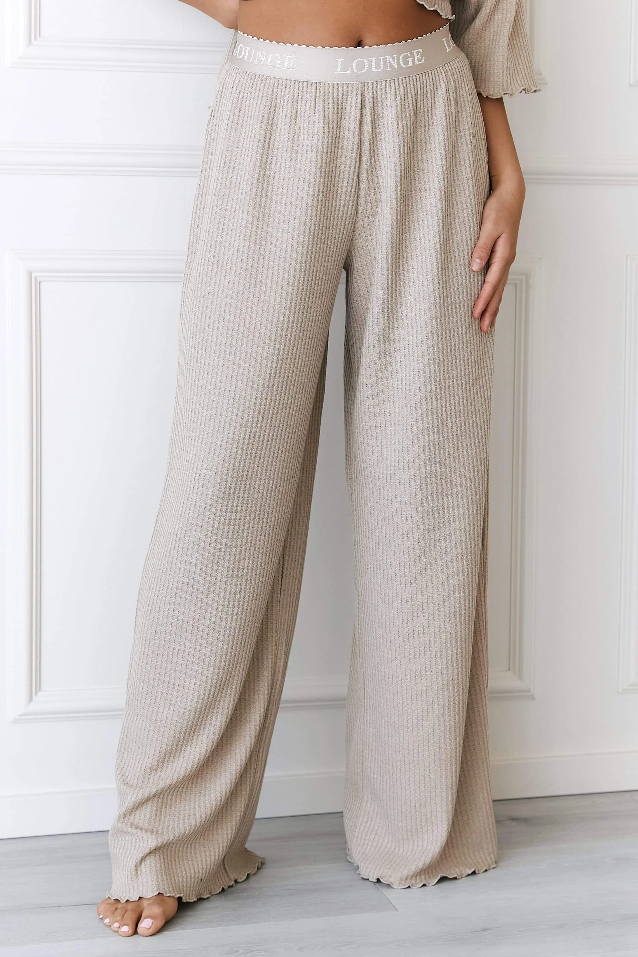Soft Waffle Pyjama Bottoms - Mink