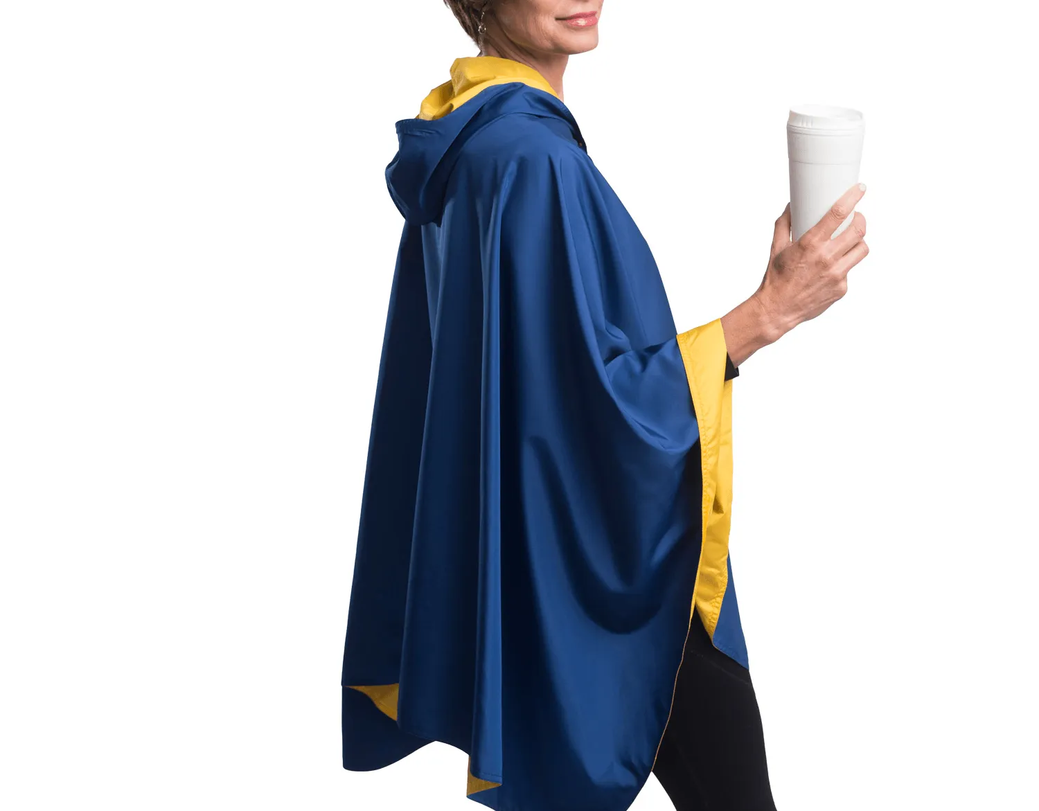 SpiritCaper - Navy Blue & Gold Wind & Rainproof Sports Cape