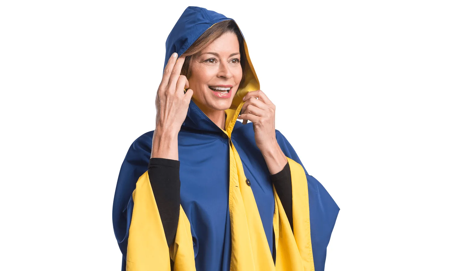 SpiritCaper - Navy Blue & Gold Wind & Rainproof Sports Cape