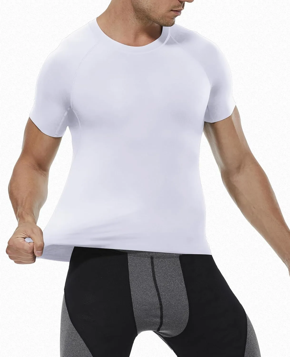SPVISE Men's Compression Shirt Short Sleeve Workout Gym Top Cool Dry Athletic Base Layer Undershirt T-Shirt for Sport Running