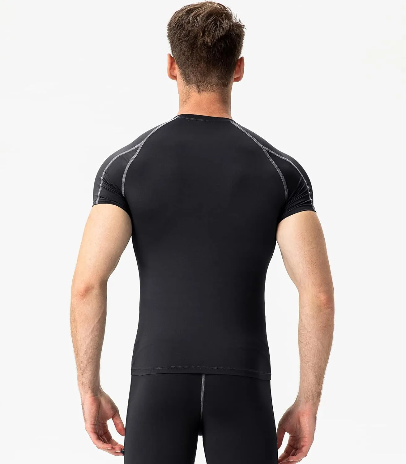 SPVISE Men's Compression Shirts Short Sleeve Workout Gym T-Shirt Running Tops Cool Dry Sports Base Layer Athletic Undershirts