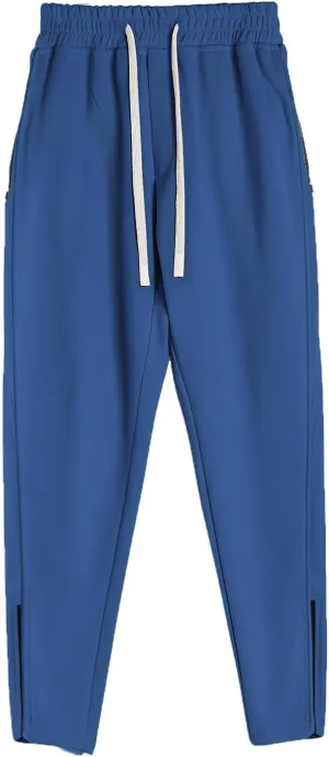 Stretch Tracksuit Bottoms Mens Joggers Pants Slim Fit Gym Sweatpants with Zip Pockets Drawstring Pant Tapered Trousers