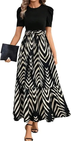 Summer Dresses for Women 2025 Trendy Summer Tiered Elastic High Waisted Floral Skirt Long Elastic High Waist Skirts