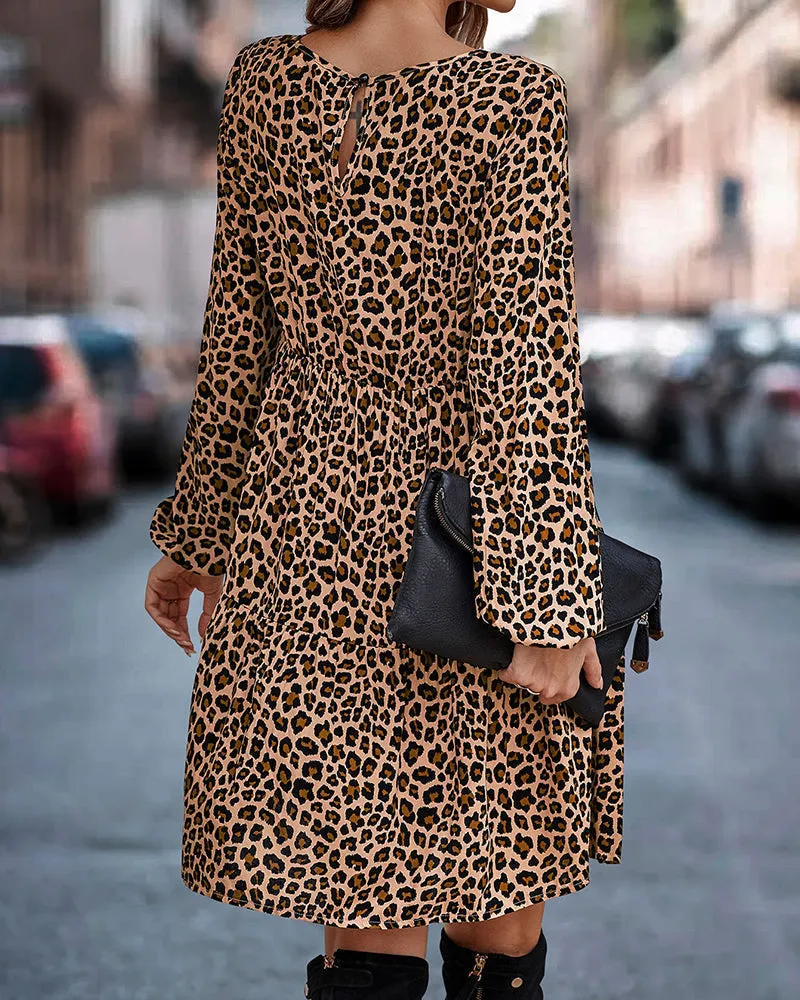 TastyHottie - Round Neck Leopard Dress