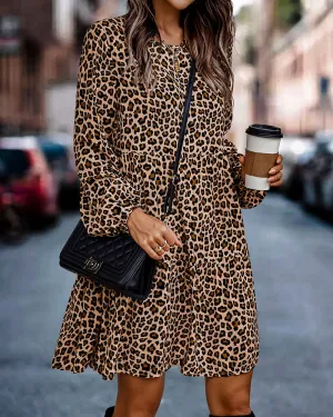 TastyHottie - Round Neck Leopard Dress