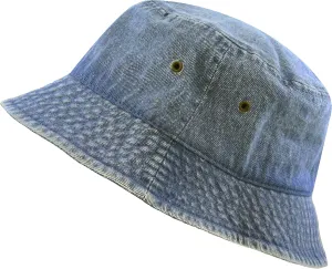 The Hat Depot Bucket Hat - Unisex 100% Cotton & Denim UPF 50 Packable Summer Travel Beach Sun Hat