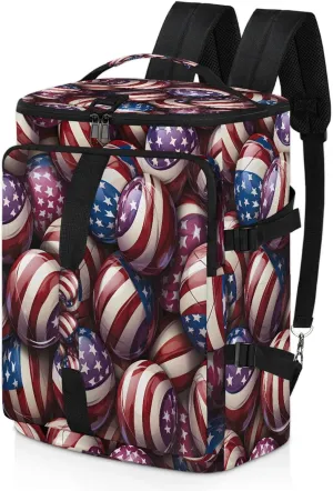 Volleyball American Gym Bags for Men Women Sports Backpack with Shoe Compartment 3-in-1 Tactical Duffle Bag for Overnight Weekender Travel