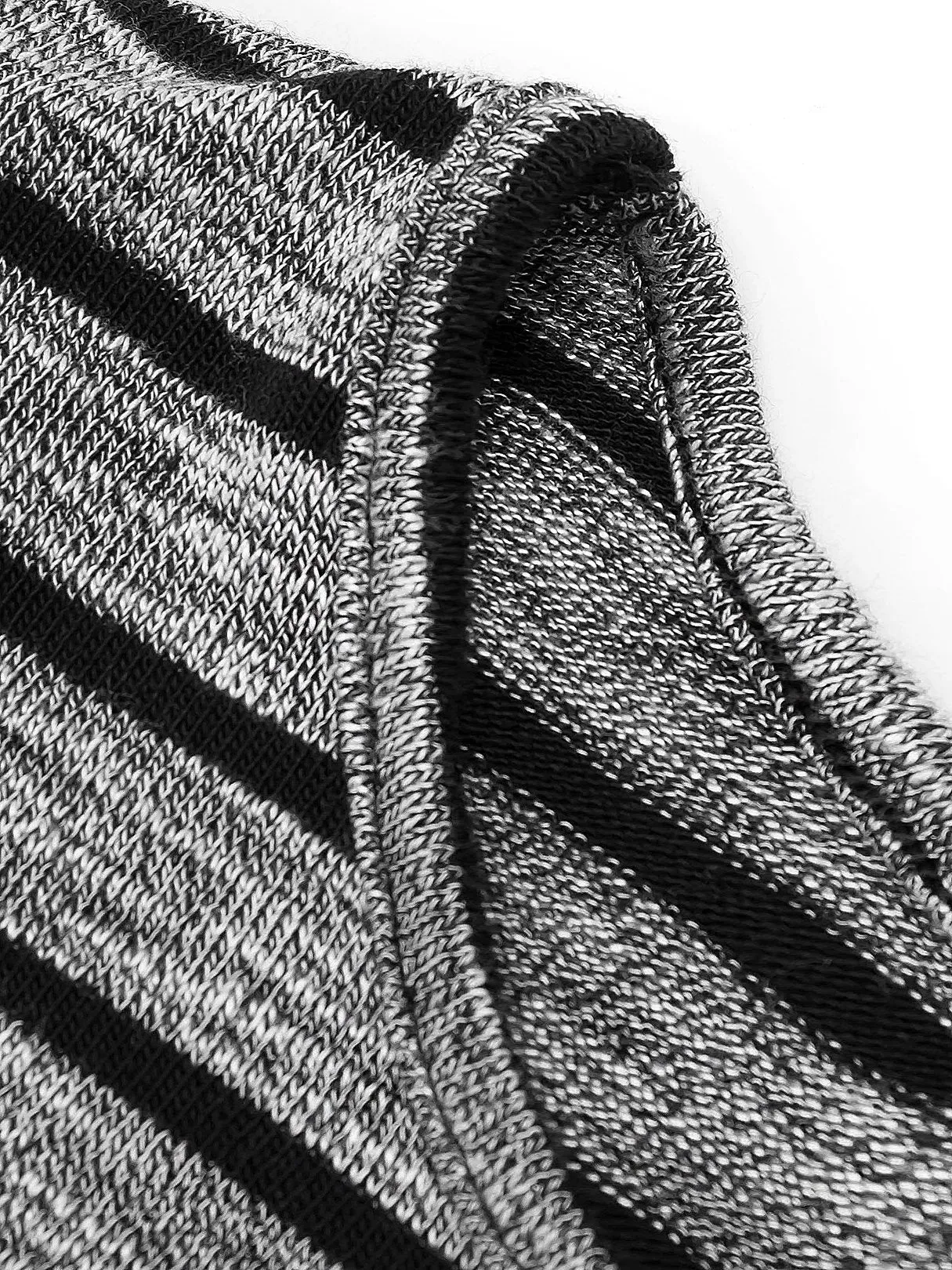 Wholesale Grey Crew Neck Long Sleeve Stripe Casual Dress