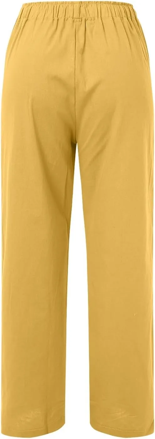 Womens Cargo Sweatpants Winter Wide Sports Jeans with Pockets Elastic Waist Elastic Waist
