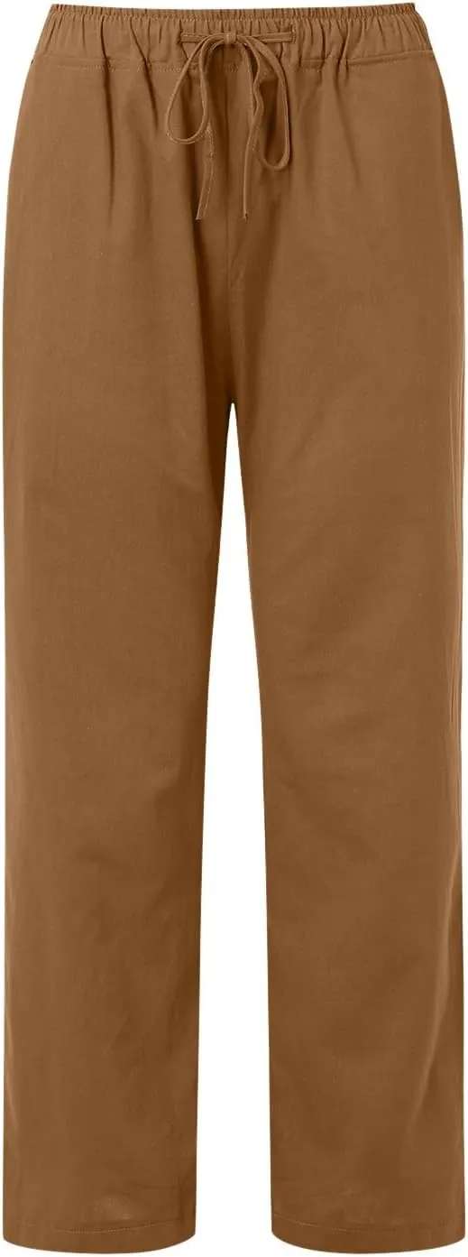 Womens Cargo Sweatpants Winter Wide Sports Jeans with Pockets Elastic Waist Elastic Waist