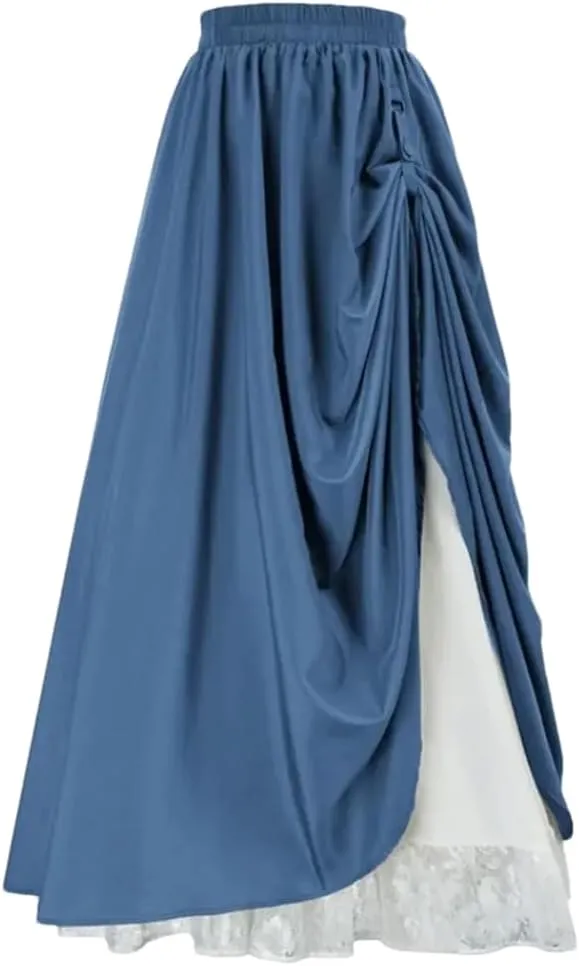 Women's Double Pleated Elastic Waist Skirt